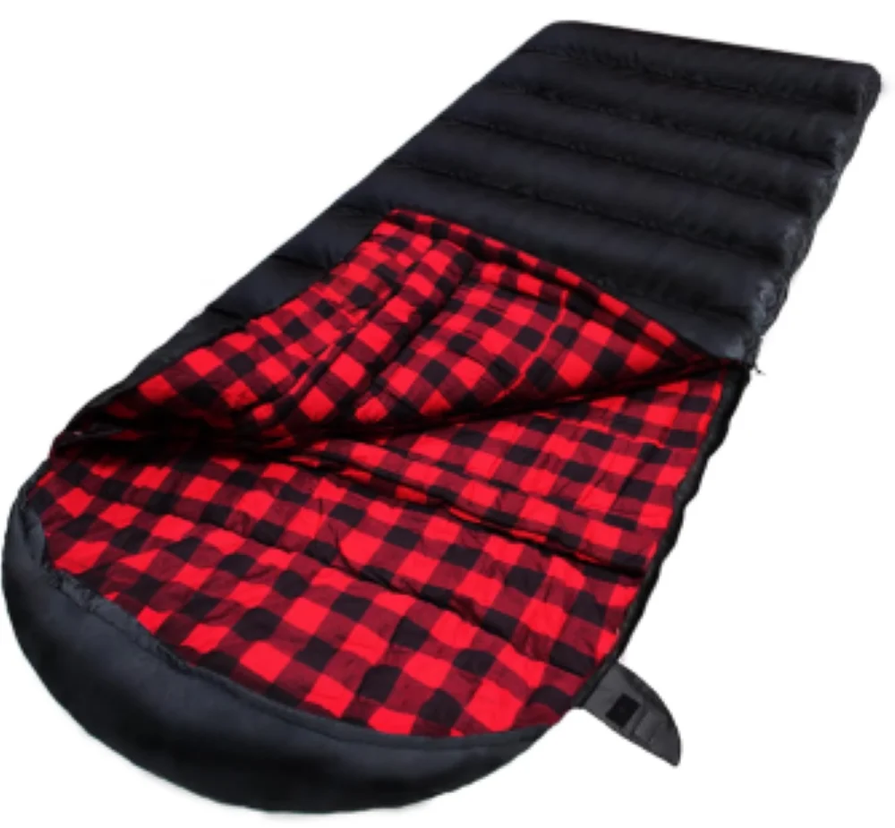 0 Degree Sleeping Bag Cotton Flannel Winter Sleeping Bag Big and Tall with Pillow Compression Sack