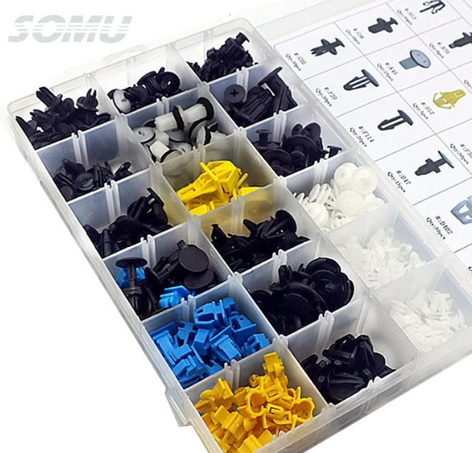418 pcs Auto Trim Plastic Body Fastener And Clips Kit Fits For Honda