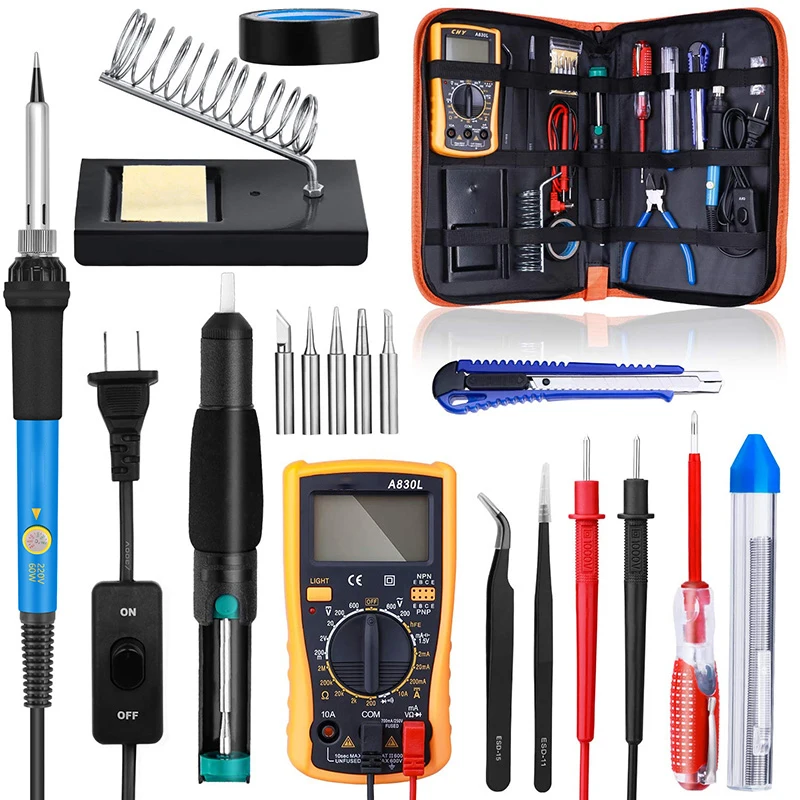 Skyasia Havya Electric Soldering Iron Kit 60W 110V/220V EU US UK Plug Set Mini Repair Multimeter Welding Soldering Irons