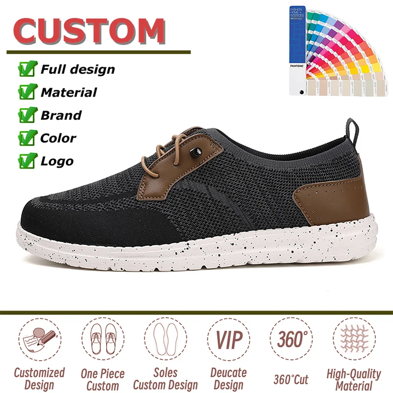 Walking Style Shoes Custom LOGO Driving Shoes for Men Size 48 Breathable Casual Slip on Loafers Flat Boat Shoes Sneakers 2024