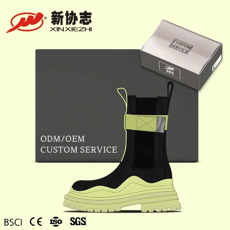 Xinxiezhi Bota Feminina China Manufacturers Ladies Boots Thick Sole Winter Fashion Ankle Genuine Leather Chelsea Boots Woman