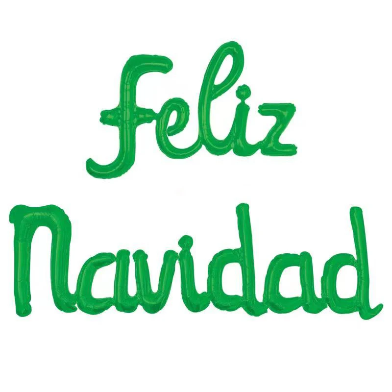 Spanish feliz navidad Balloon Merry Christmas Spanish Foil Balloon Christmas Decoration Cursive Foil Letter Balloon set