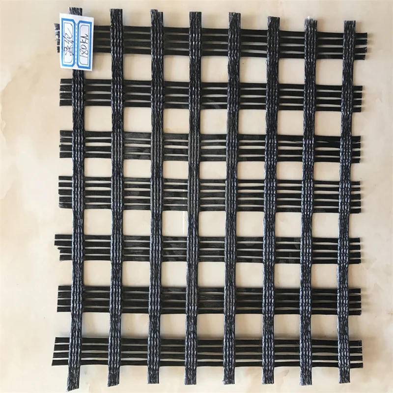 High Quality Factory Direct Sale Polyester Geogrid Soft Black Horizontal Packing Color for road railway mine