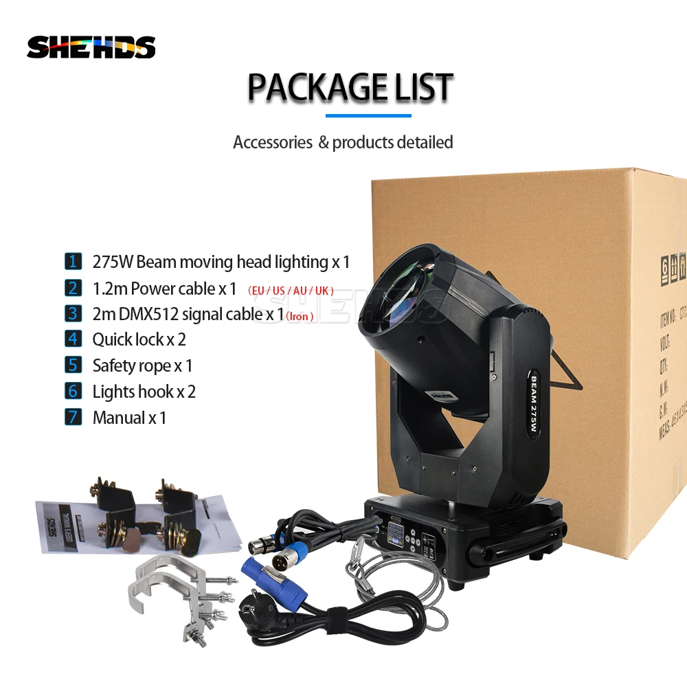 Professional Double Prism Dj Lights Moving Head SHEHDS Beam 275W 10R Stage Light