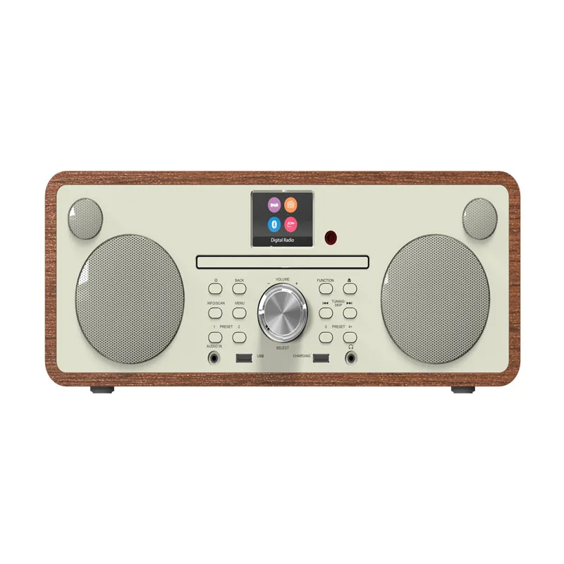 wood cd player 2.1CH DISPLAY DAB BT CD PLAYER  All-in-one home Music System fm cd radio