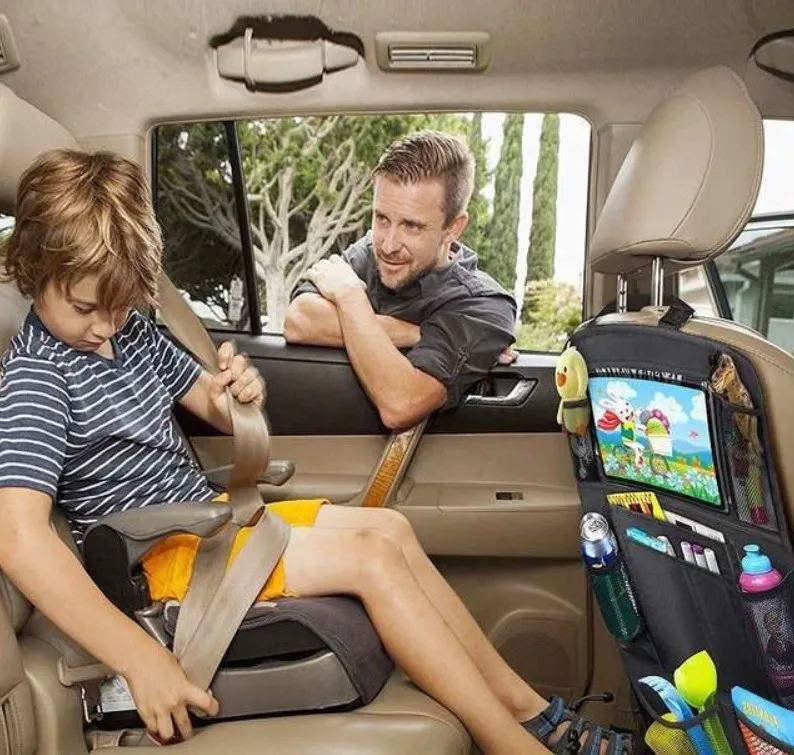 2022 new Car Seat Back Protectors Car Backseat Organizer car organizers with Touch Screen Tablet Holder
