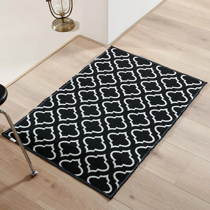 Low MOQ new process modern style available on both sides area rug for living room yarn-dyed jacquard washable area rugs carpets