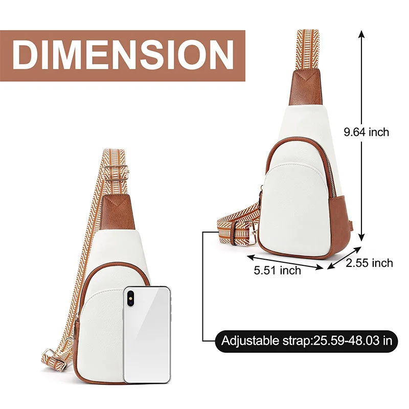 YBN Outdoor Sport Travel Hiking Chest Custom Logo Faux Leather Durable Waterproof Fanny Pack Sling Backpack Sling Bag for Women