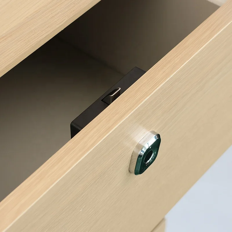 Qidots Fingerprint Furniture Lock Keyless Locker Lock Intelligent Drawer Lock for Office