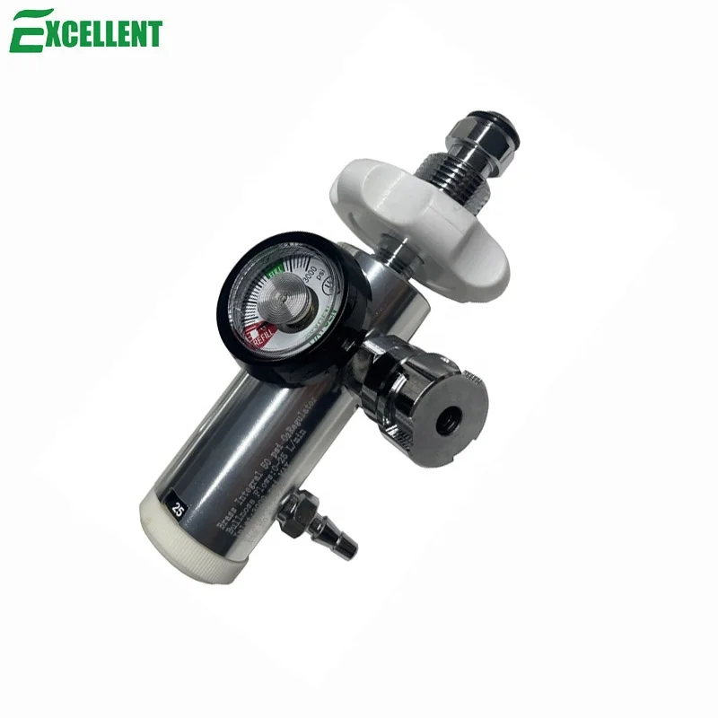 Medical EMS oxygen regulator oxygen cylinder pressure reducing valve with France outlet, Bullnose style,