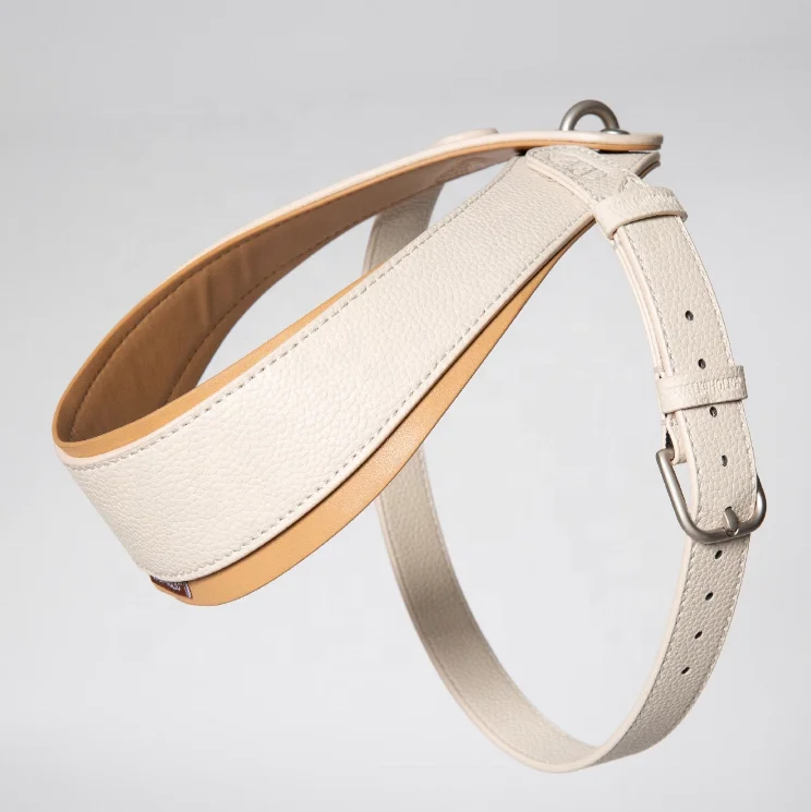 Luxury Dog Harness Dog Leash Adjustable, Easy On-Off Pet leash and Harness set, High quality Faux Leather and Metal Accessories