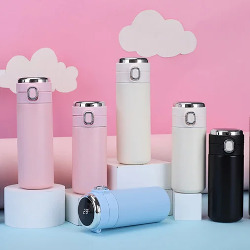 Stainless Steel Vacuum Flask Smart Touch Custom Thermos Intelligent Water Bottle With Temperature LED Lid