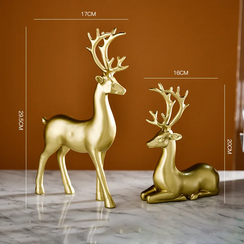 Home Decor Resin Crafts Nordic Deer Decoration Creative Office Store Home Decor Light Luxury High-end Animal Crafts Gift Set