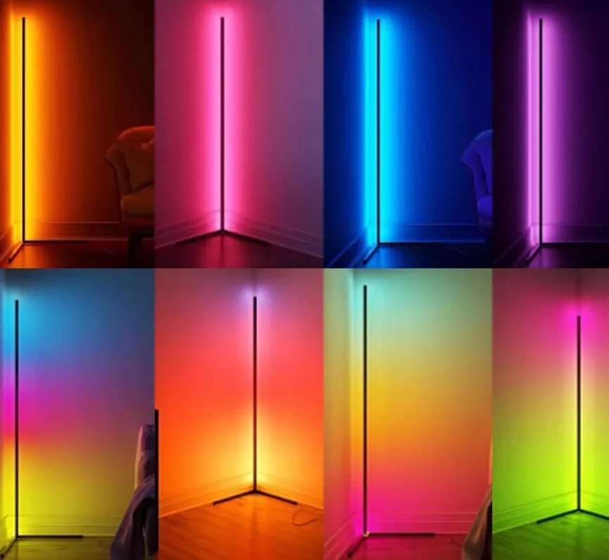 Indoor Home Decor Smart Corner Floor Standing Standard Lamp Lighting Modern Stand Floor Light LED RGB Floor Lamps
