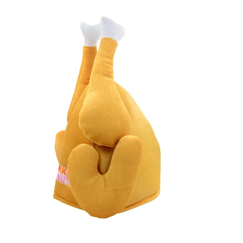 Wholesale Novelty Plush Thanksgiving Day Party Roasted Turkey Trim Cap Hat