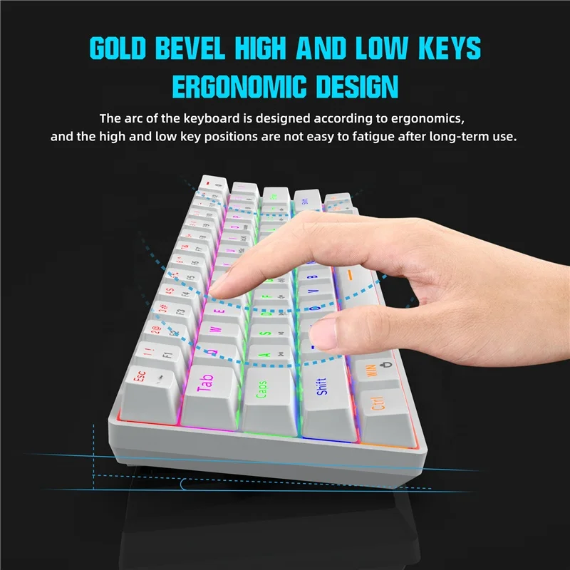 V900 Gaming Mechanical Keyboard Gamer Blue Switch 61 Key Wired Keyboard Anti-ghosting RGB Mix Backlit USB For Gamer PC Laptop