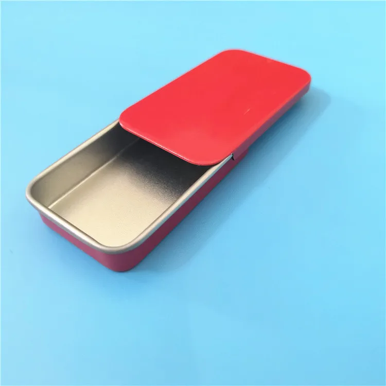 Оптовая продажа, прямоугольная скользящая жестяная коробка, ручная герметизация, возможность нанесения на заказ трафаретной печати