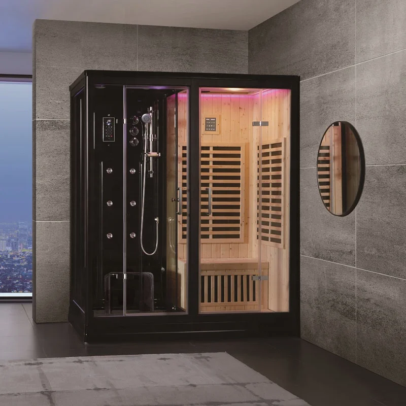 two persons Far infrared  sauna hammam wet steam turkish vapor bath massage shower room