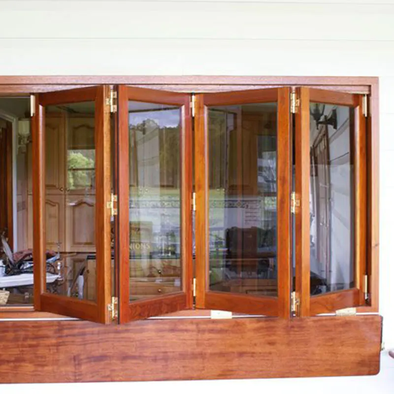 Commercial Bi Fold Up Windows Outward Vertical Folding Black Aluminium Doors Window