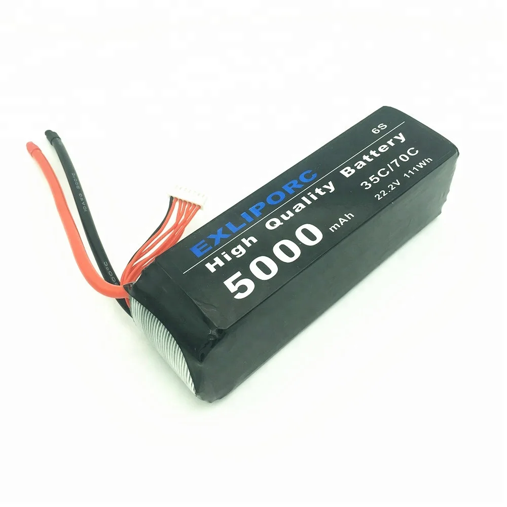 EXLIPORC high capacity drone 6S lipo battery 5000mAh 70C 22.2V UAV/drone battery for fpv lipo battery
