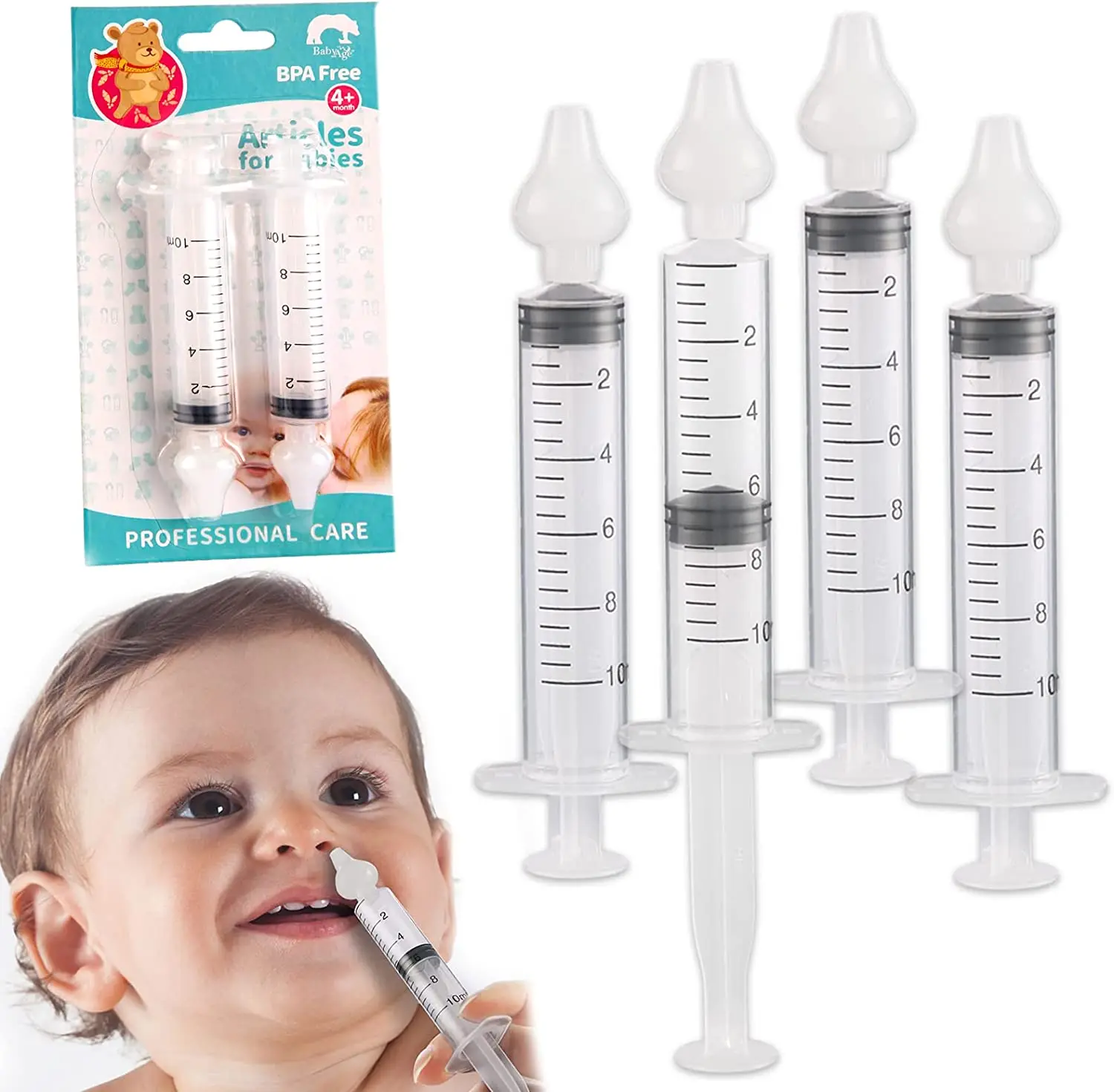 Safe Silicon High Quality Hot selling Baby Nasal Irrigation Washing Device  10ml Baby Nasal Syringe