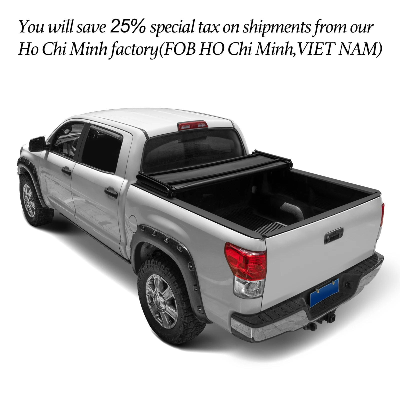 Waterproof Soft Vinyl Tri-fold Folding Truck Bed Tonneau Cover For Pick Up Covers Toyota  Dodge Ford F150 5.5 5.8 6.6 8'