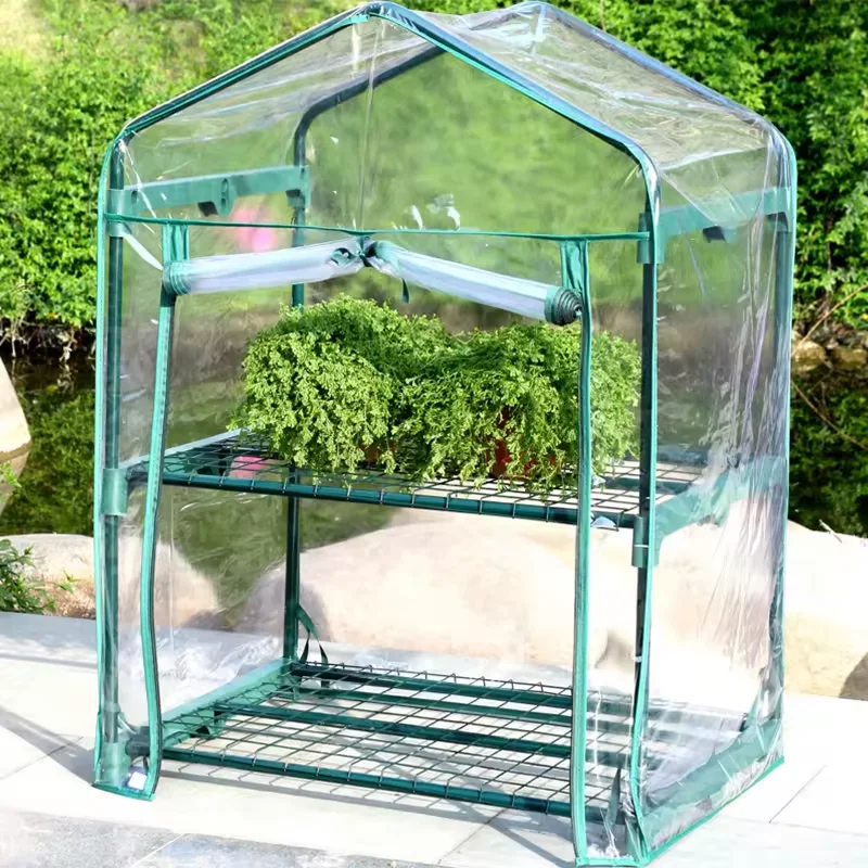 Custom Wholesale Indoor Outdoor portable 2-Tier Transparent PVC Greenhouse Waterproof Grow Tent for Plants