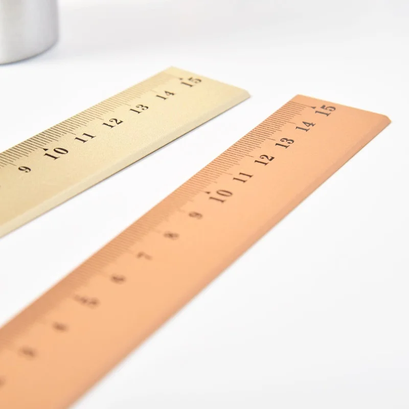 2019 Лидер продаж завод 15 см с металлическими заклепками; Туфли-лодочки сплав линейка цвета розового золота для High-End канцелярских принадлежностей