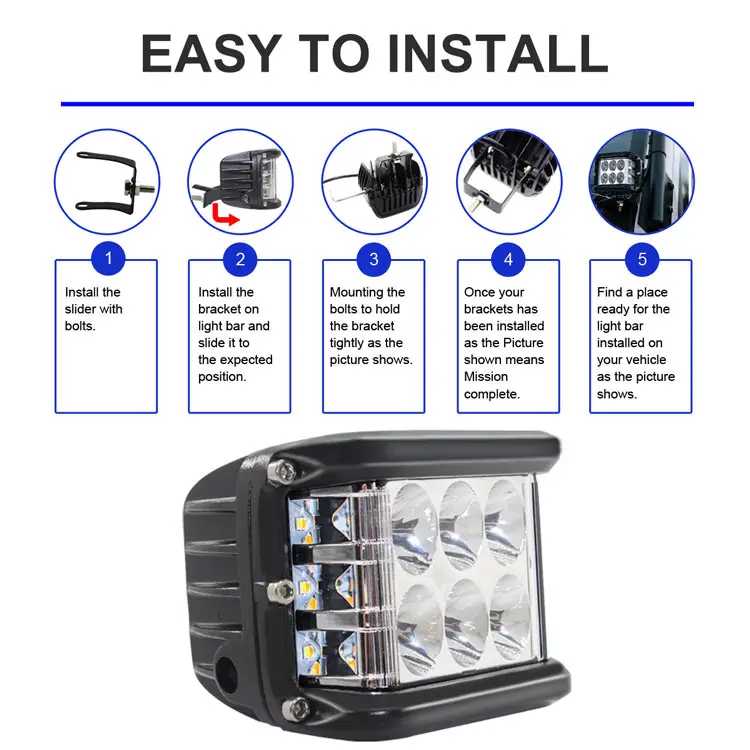 4 дюйма 45 Вт светодиодный свет бар стручки 12V 24V Strobe Light желтый противотуманные фары дневные лампа 4х4 внедорожный мотоцикл трактор светодиодные дальнего