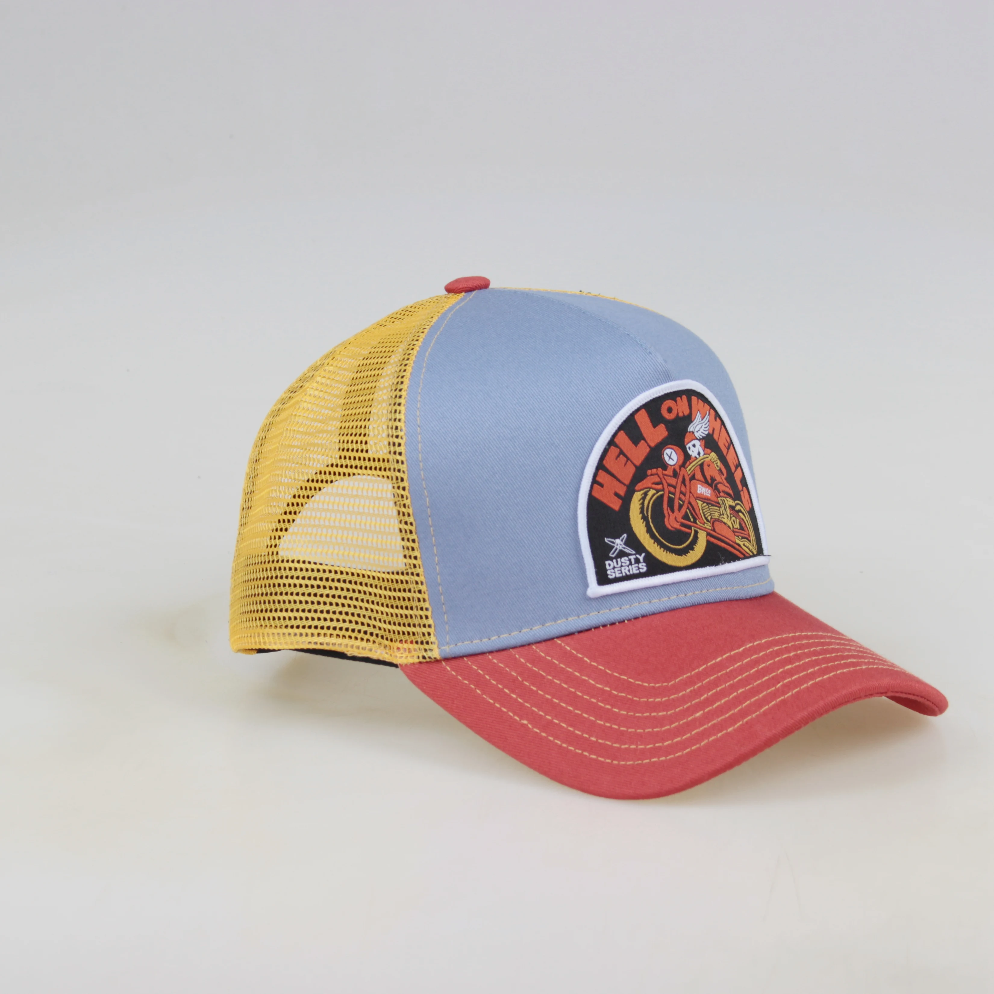 Mens Mesh Cheap Custom 5 Panel Trucker Cap Applique Embroidered Patch Gorras Trucker Hats