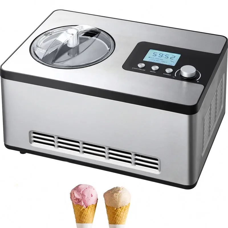 Automatic Ice Cream Maker Built Compressor 2 Quart No Prefreezing Fruit Yogurt Machine Electric Sorbet Maker
