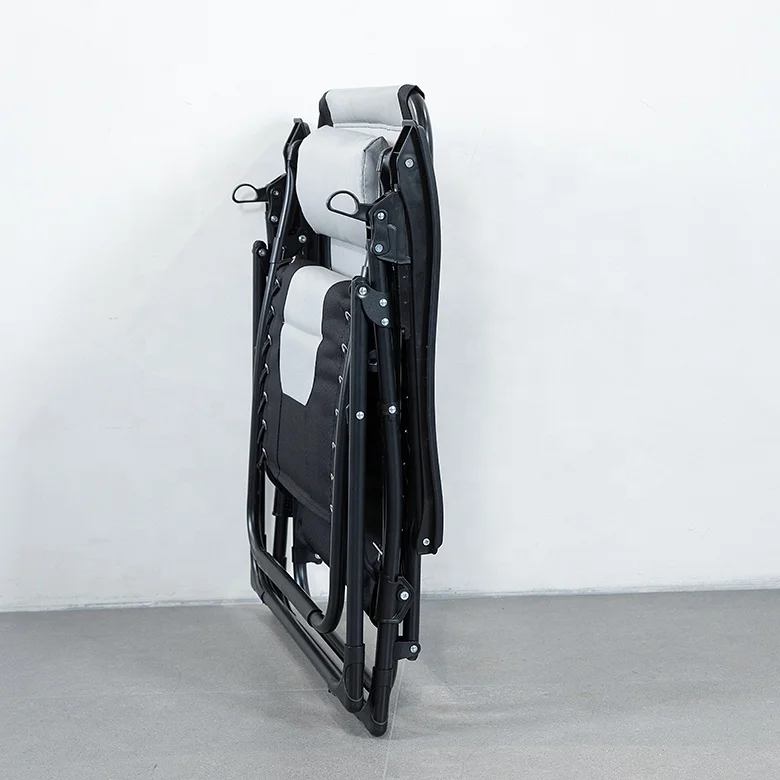 Outdoor Sun Patio Lounge Folding Beach Zero Gravity Single Folding Sleeping Garden Lounge Chair with pillow