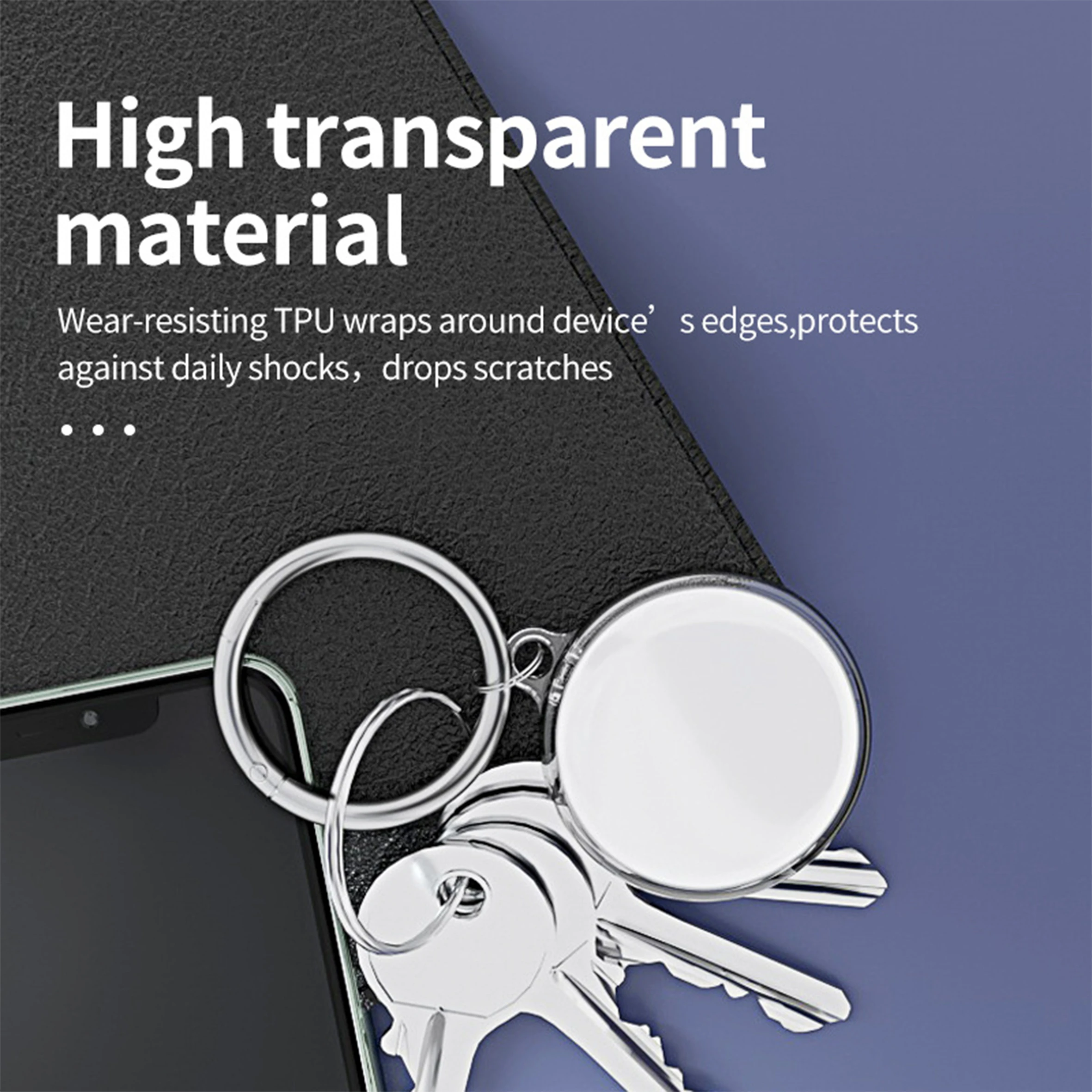 Transparent Soft Anti Fingerprint Shockproof Scratchproof Washable Smart anti Loss Tracker Airtags Case Custom Logo