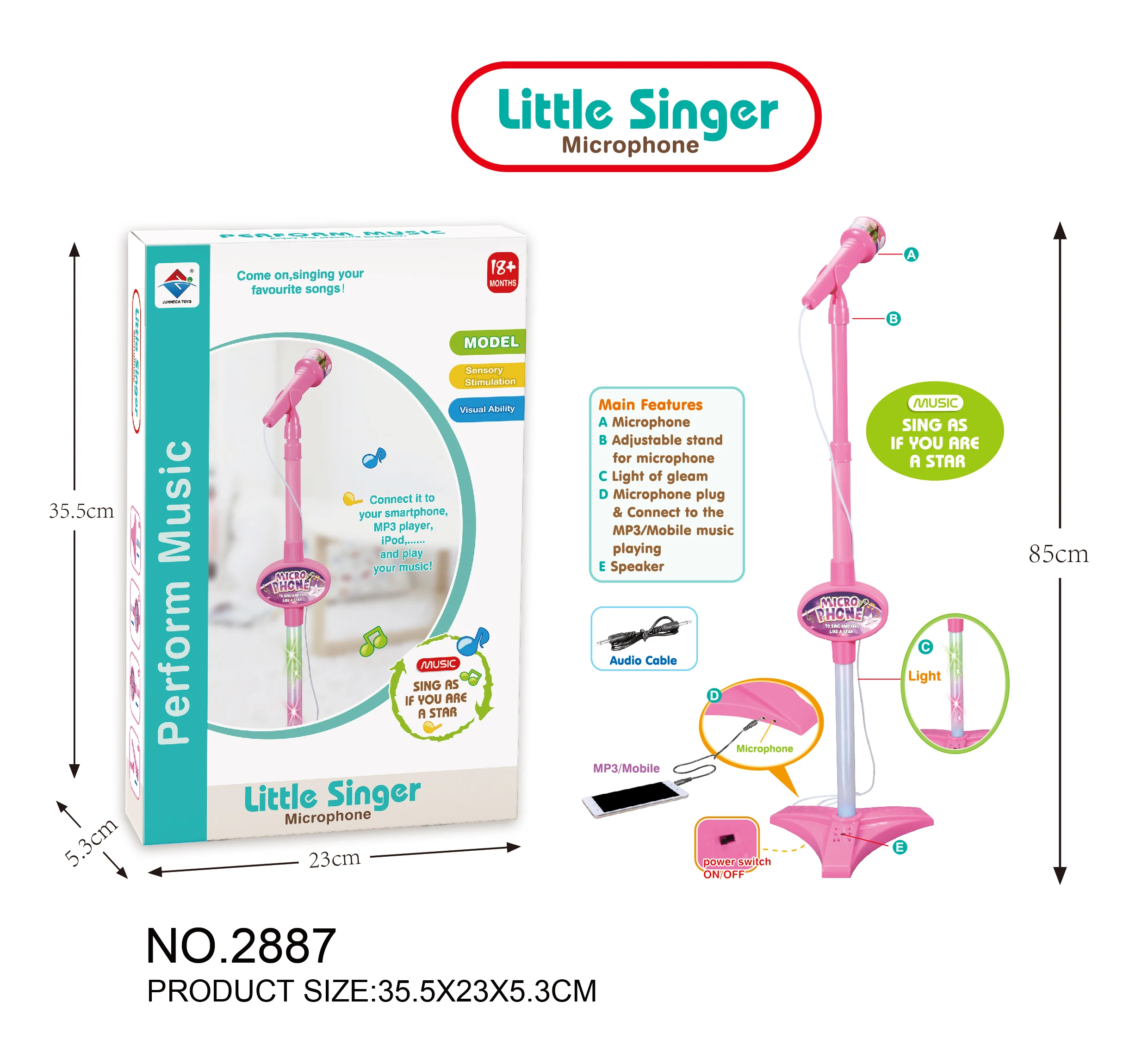 Лидер продаж, детские музыкальные инструменты, регулируемая подставка для микрофона, набор для караоке, игрушка для детей