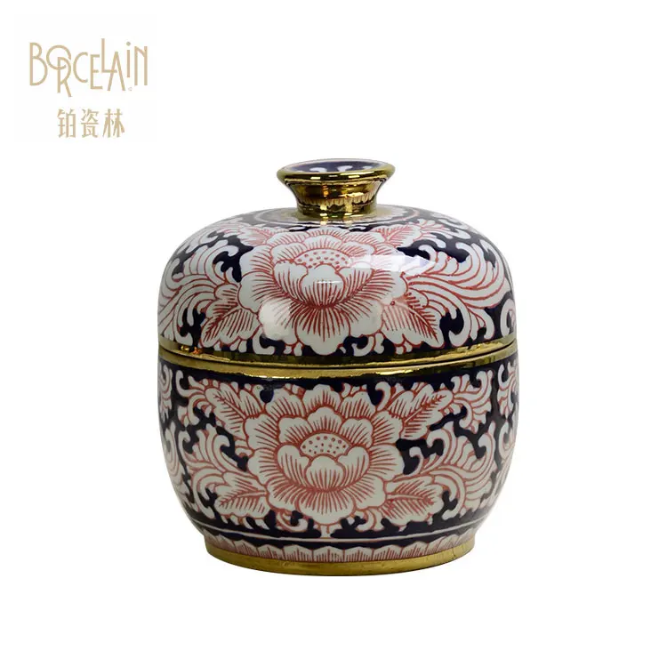 Chinese modern style painted porcelain ceramic decorative ginger jars