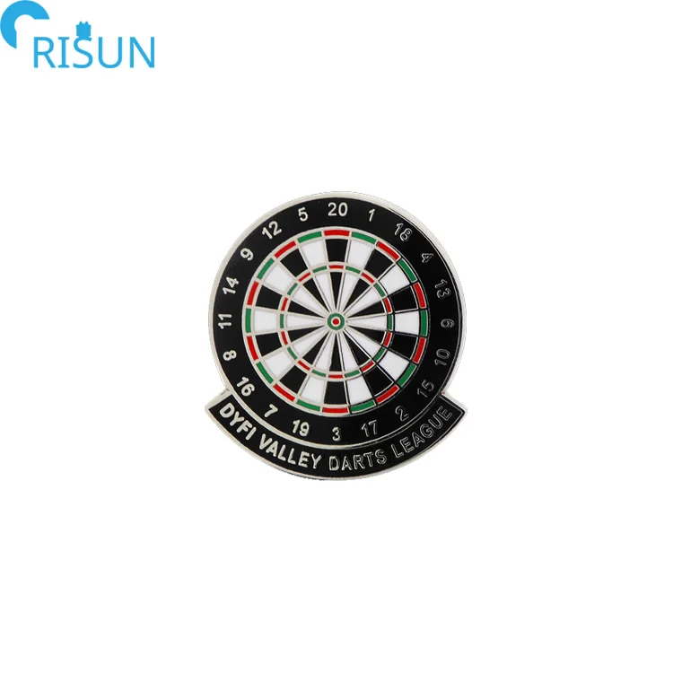 Manufacture New Darts Game Enamel Pin Custom Logo DartBoard Round Circle 180 Award Great for Dart Teams Enamel Lapel Pin Badge