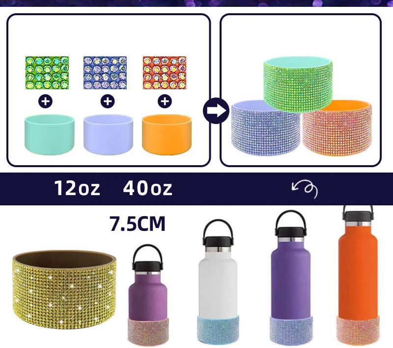 DD2929 Новый Bling 40oz стакан защитный силиконовый ботинок кружка бутылка воды дно горный хрусталь чехол со стразами