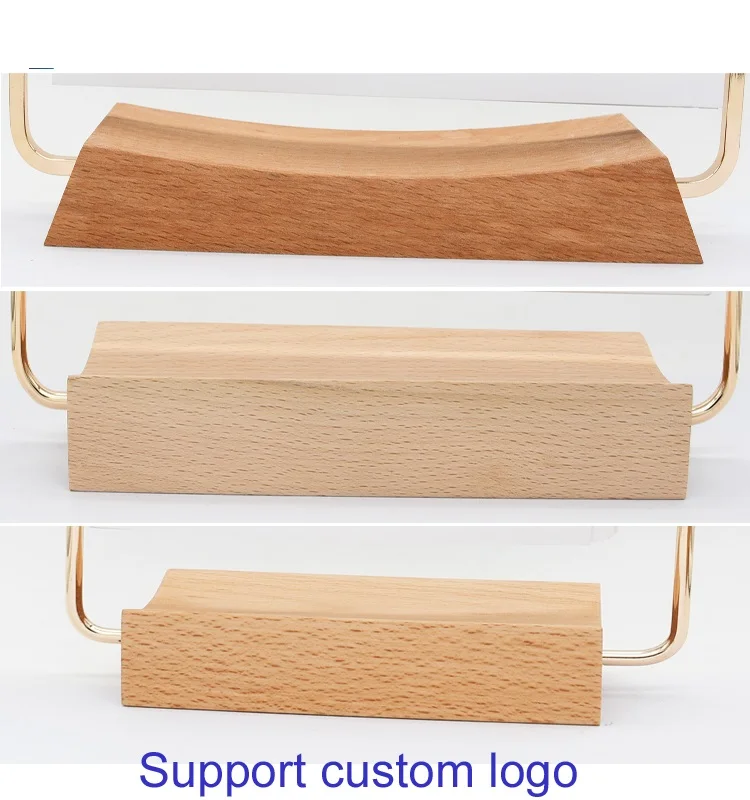 Custom Logo Printing Monthly Stand Flip Wooden Table Desk Calendar