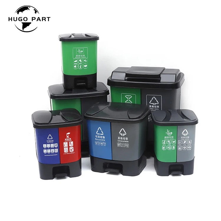 30L Plastic Trash Container Garbage Waste Bin with Pedal