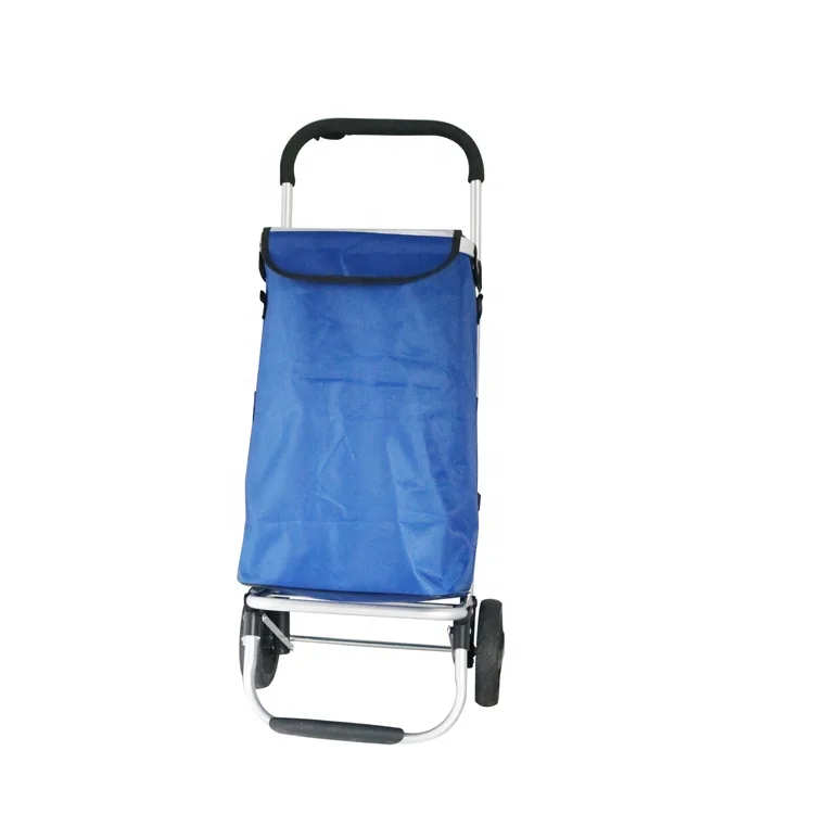 Lightweight Waterproof Trolley Blue Shopping Grocery Foldable Cart with Wheel Best Products Aluminum Alloy Aluminium 45x55x68cm