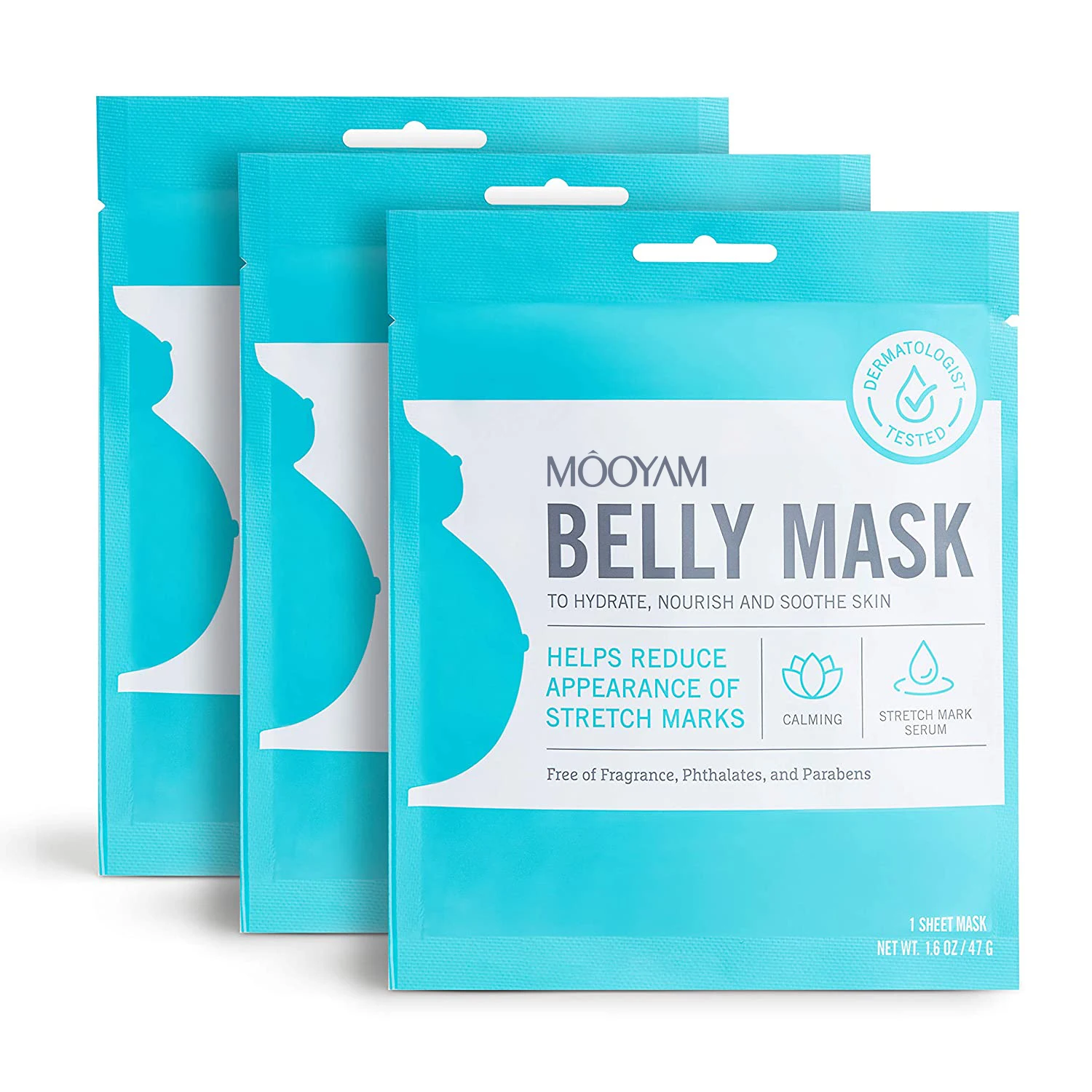 Wholesale Private Label Natural Prevention Stretch Mark Mask Firming Moisturizing Pregnancy Belly Sheet Mask