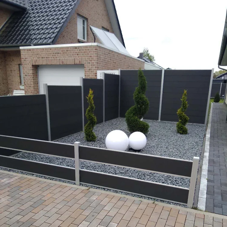 DIY Customized WPC Garden Wooden Outdoor Slat Panel Balcony Door Composite Privacy Fence