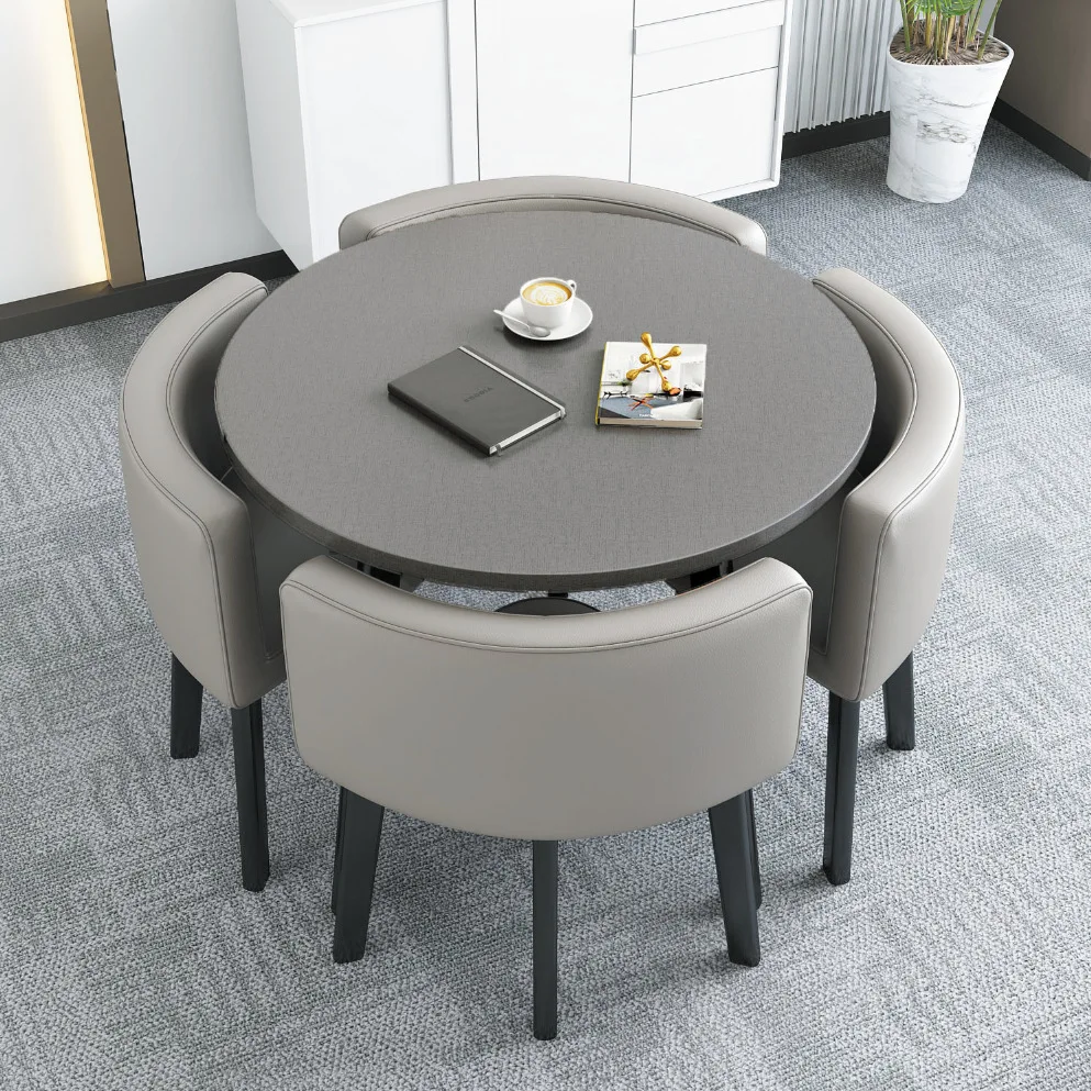 Round Dining Table Mesas De Jantar Luxury Round 4 Chairs Coffee Modern Dining Table Nordic Fashion  Kitchen Furniture