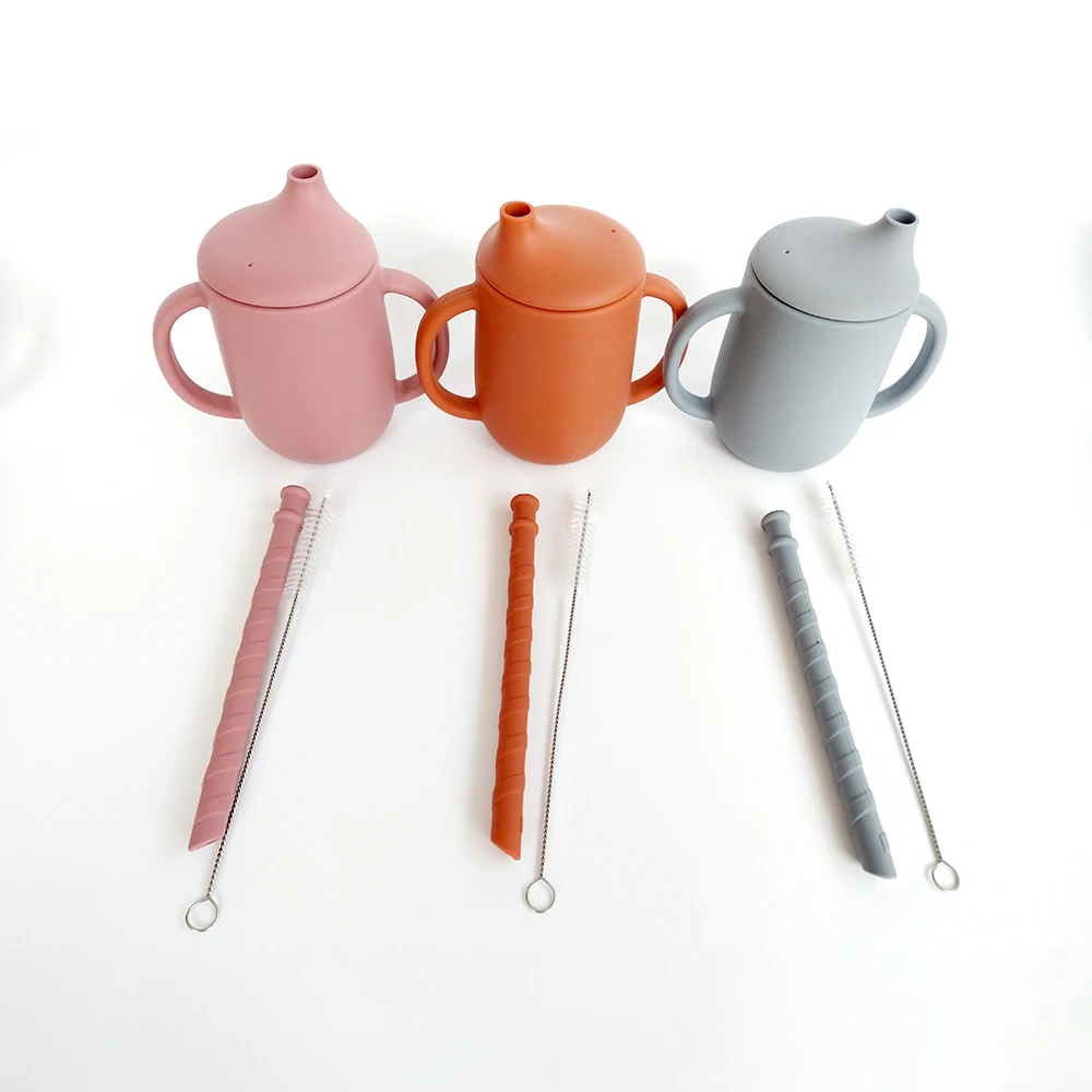 Baby Shower Gift Cartoon Mushroom Sippy Cup Sealed And Leak-Proof Straw Cup With Lid Feeding Liquid Feed Water Bottles For Girls