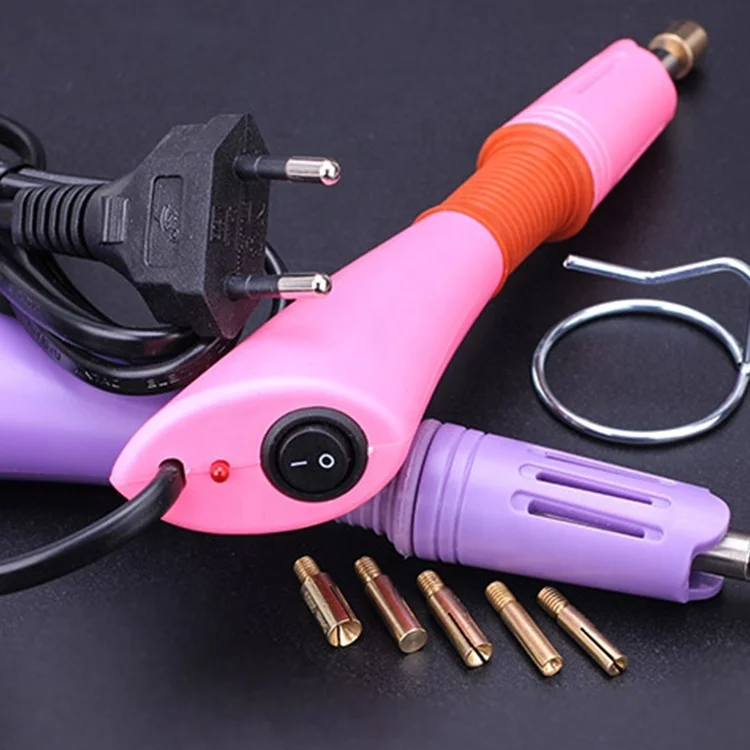 Аппликаторы для горячей фиксации, 7 головок, розовые, фиолетовые, оптом