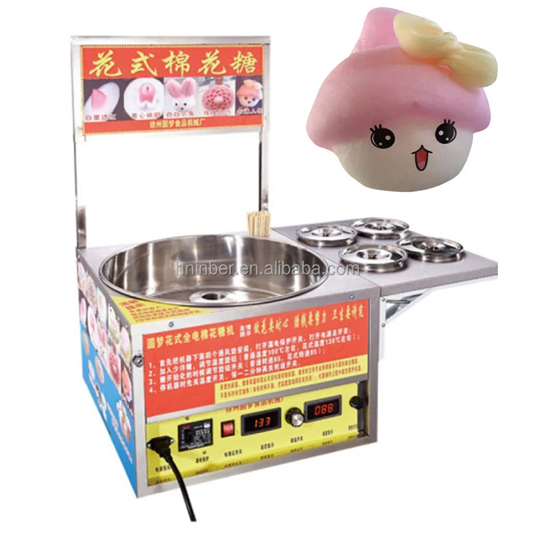 Hot Commercial cheap automatic popcorn and cotton candy floss machine with cart