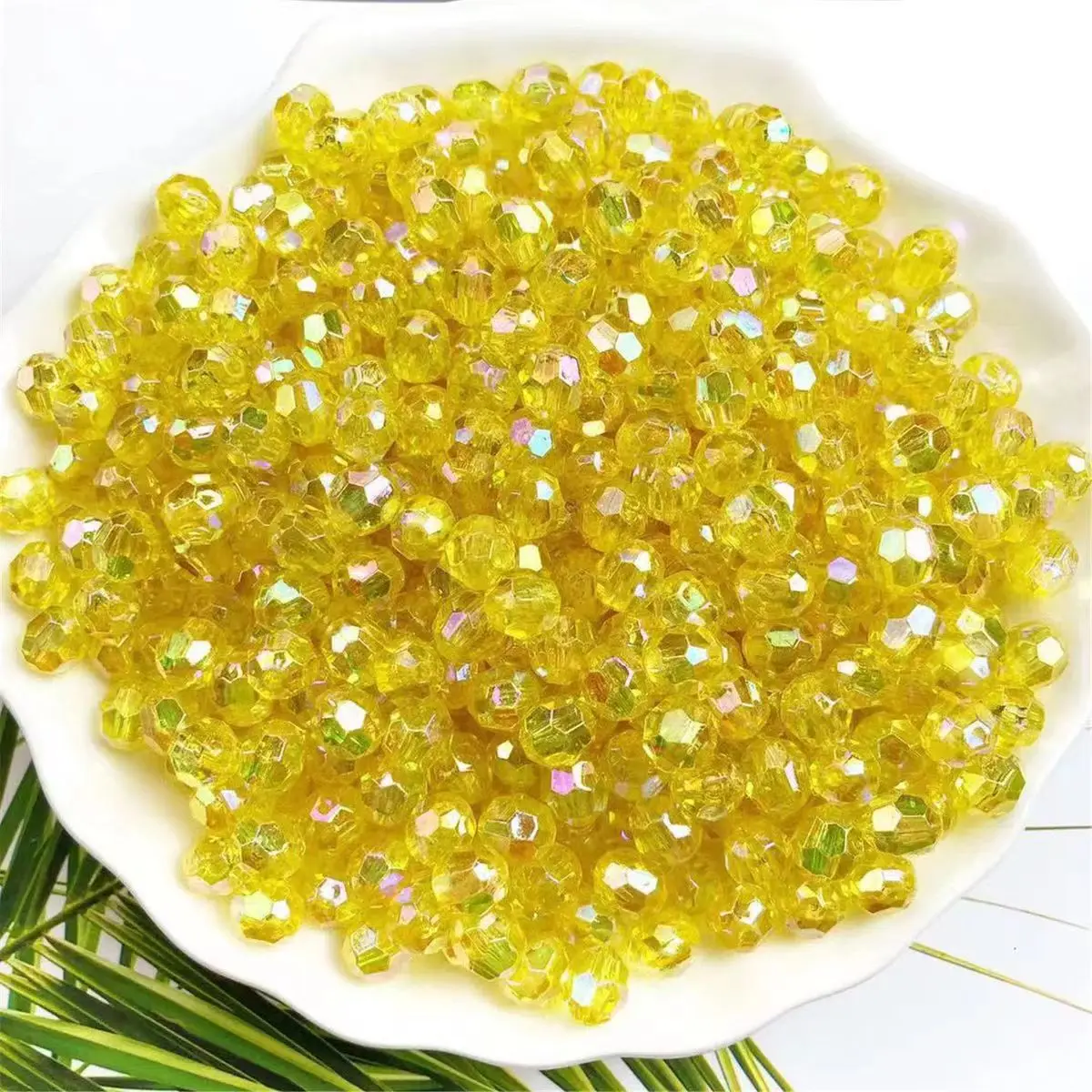 Wholesale 500g/bag  AB Colors Hair Beads Acrylic 32 Faceted Beads For DIY Jewelry Accessories Bags