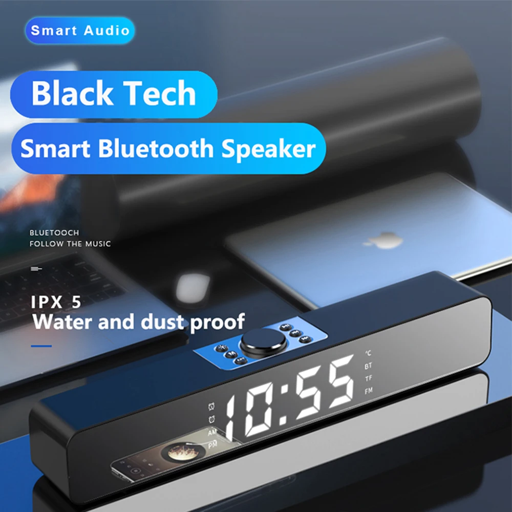 2020 светодиодный домашний кинотеатр Портативный BT динамик HIFI объемный будильник компьютерный Бумбокс Музыка FM TF USB Сабвуфер