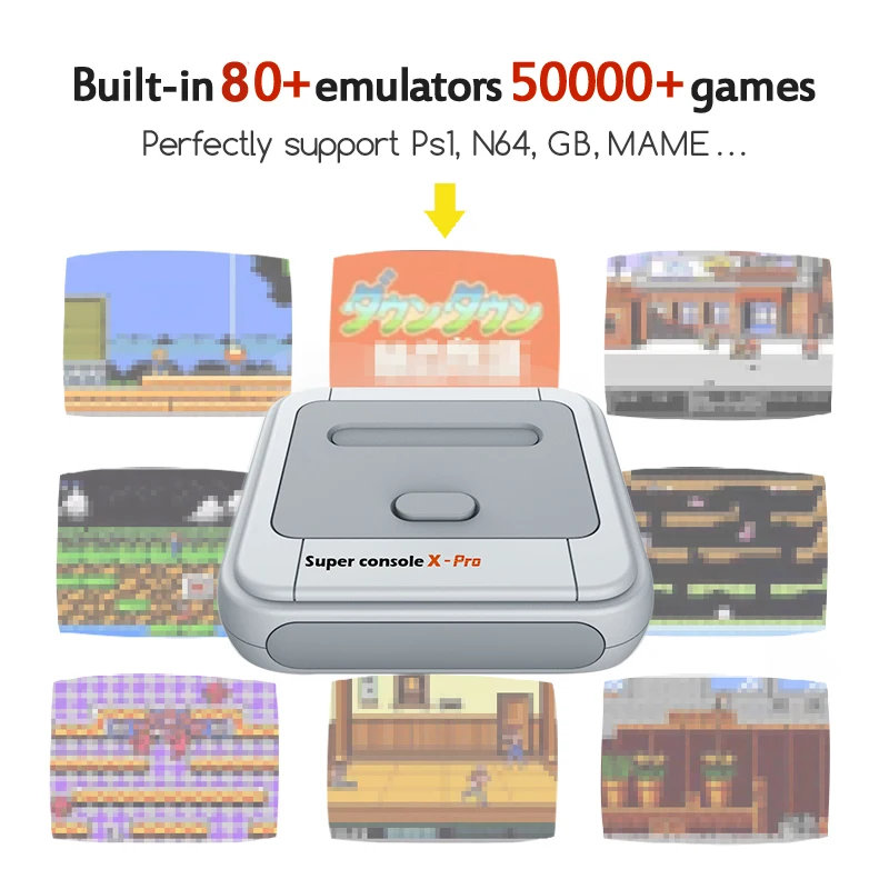  Portable Game Consoles for PS1/PSP Support Wireless Controllers Built-in 50000+ Games Mini 4K TV HDMI-compatible Video