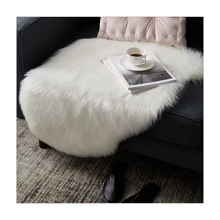 Buy rugs online home bedroom floor grey faux rug fur fluffy carpet mat